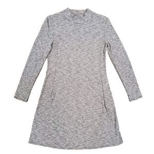 Madewell Cityblock Mock Neck Dress Longsleeve Gray Rib Knit Small Minimalistic